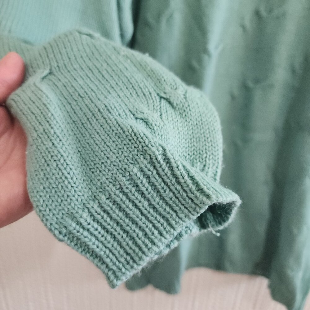 Vintage Teal Mock Neck Sweater M Partners by Mervyn’s 90s Soft Knit Pullover - Picture 6 of 12
